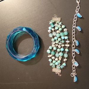 Bracelets Teal - lot of three